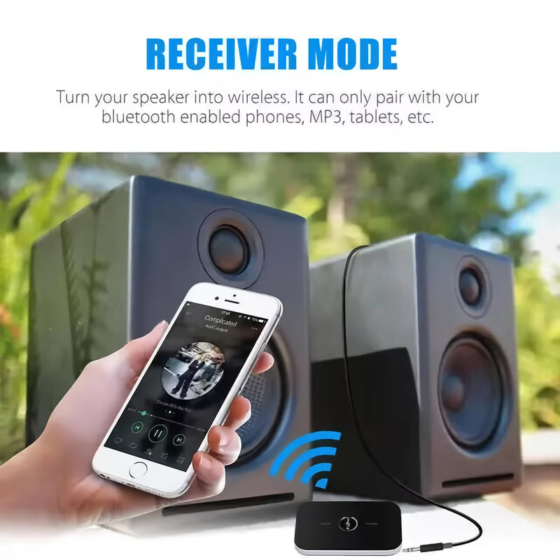 Bluetooth Transmitter Receiver Wireless Adapter 2 in 1,HIFI Bluetooth 5.0 Audio Adapter for Home Stereo with RCA 3.5mm AUX,Music Audio Adapter for Headphones/Speakers/Airplane/Home Theater/PC/Car