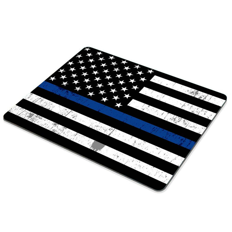 SSOIU Retro Thin Blue Line Flag Mouse Pad,US Thin Blue Flag Mouse Pad Ss-22