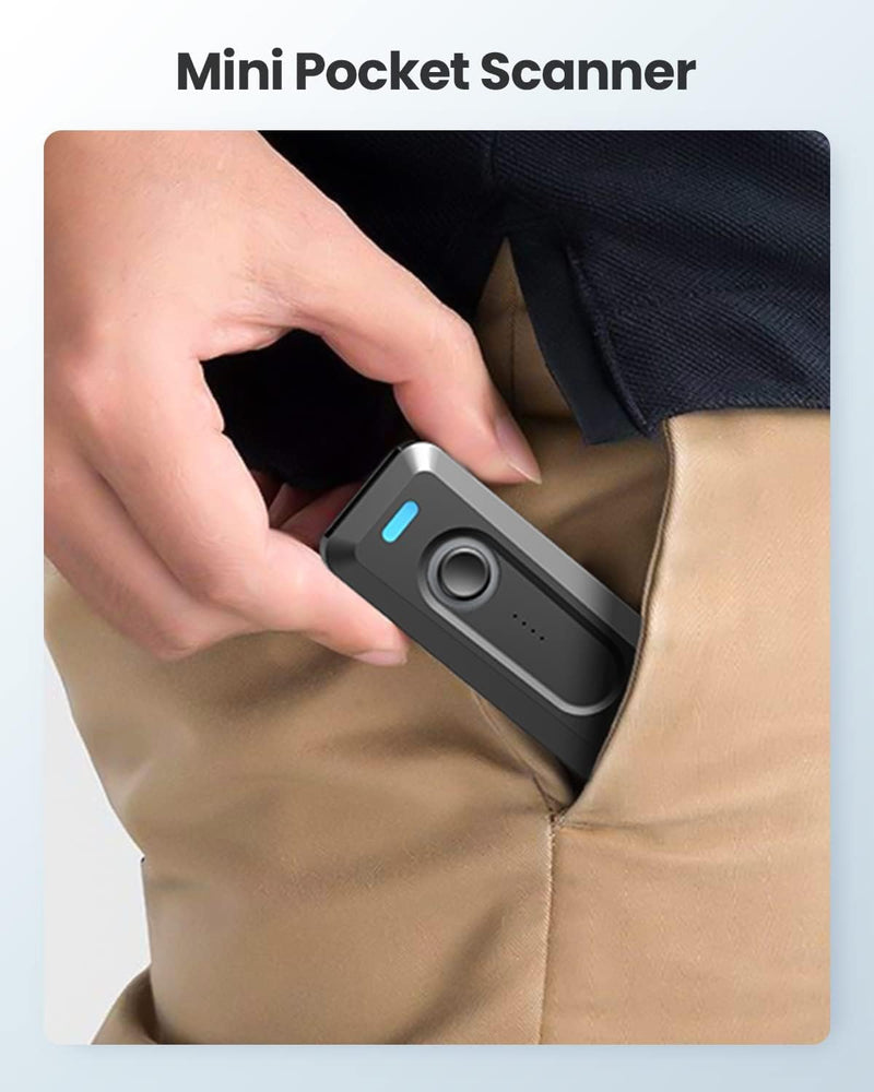 [AUSTRALIA] - Eyoyo Bluetooth 2D Barcode Scanner Wireless with Clip, 2000mAh Battery with Level Indicator, Portable Mini QR Bar Code Reader for Library Book Inventory Compatible with Android Phone, iPad, iPhone 