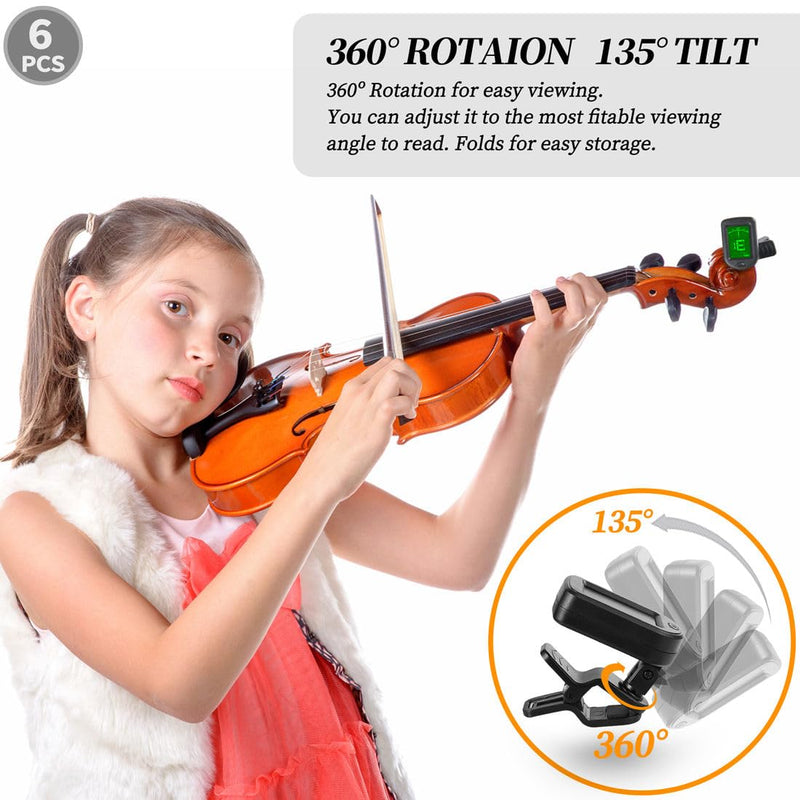 Guitar Tuner Clip On Ukulele Tuner 6 Pack for Guitar Bass Ukulele Violin Banjo Tuner