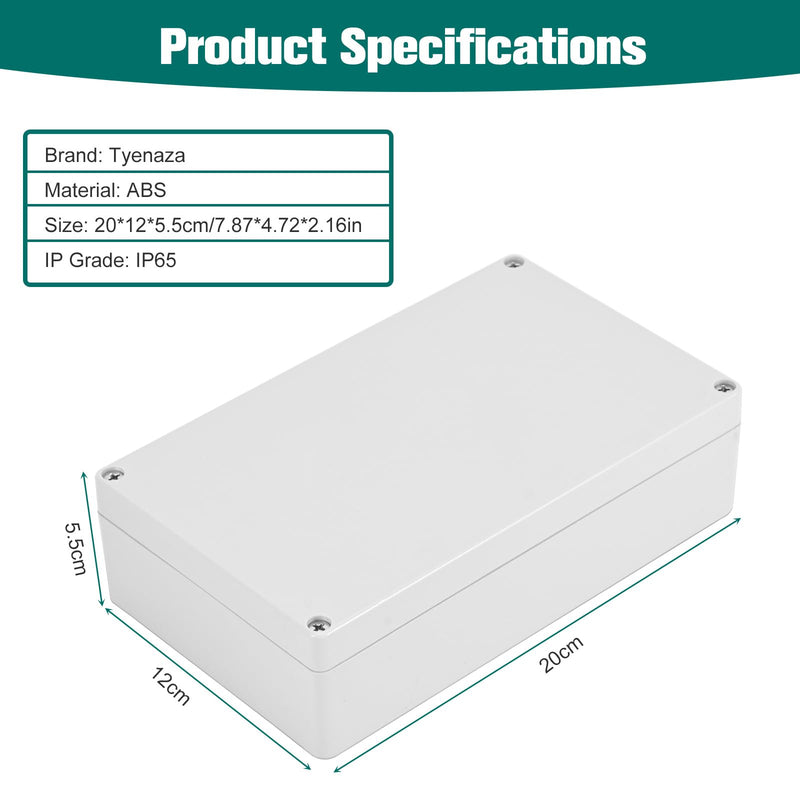 Terminal Box Waterproof IP65, Distribution Box Surface-Mounted, Junction Box Surface-Mounted, Protective Box Cable Outdoor Waterproof, Junction Box Waterproof, Plastic Housing Terminal Box, 20 x 12 x