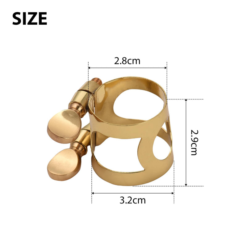 Btuty Tenor Saxophone Mouthpiece Tenor Saxophone Ligature Tenor Sax Mouthpiece Tenor Sax Ligature Brass Ligature Fastener Adjustable Double Screw Gold-Tenor