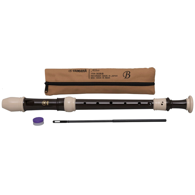 Yamaha YRA-302B Alto Recorder, smooth brown finish, key of F