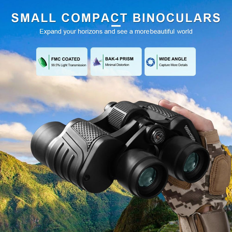 [AUSTRALIA] - 80x80 HD Binoculars for Adults, Waterproof & Fogproof with BAK-4 Prism & Fully Multi-Coated Lens, High Power Binoculars for Bird Watching, Hunting, Travel (Black) Black 