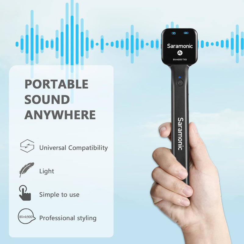 Saramonic Wireless Handheld Microphone Holder, Blink900 HMS Mic Stand for Blink900 S1/S2/S3/S4/S5/S6/S20 Transmitter Interview, Report Film, Stage, Speaker, Amplifier, Mixer, iPhone, Camera, Laptop