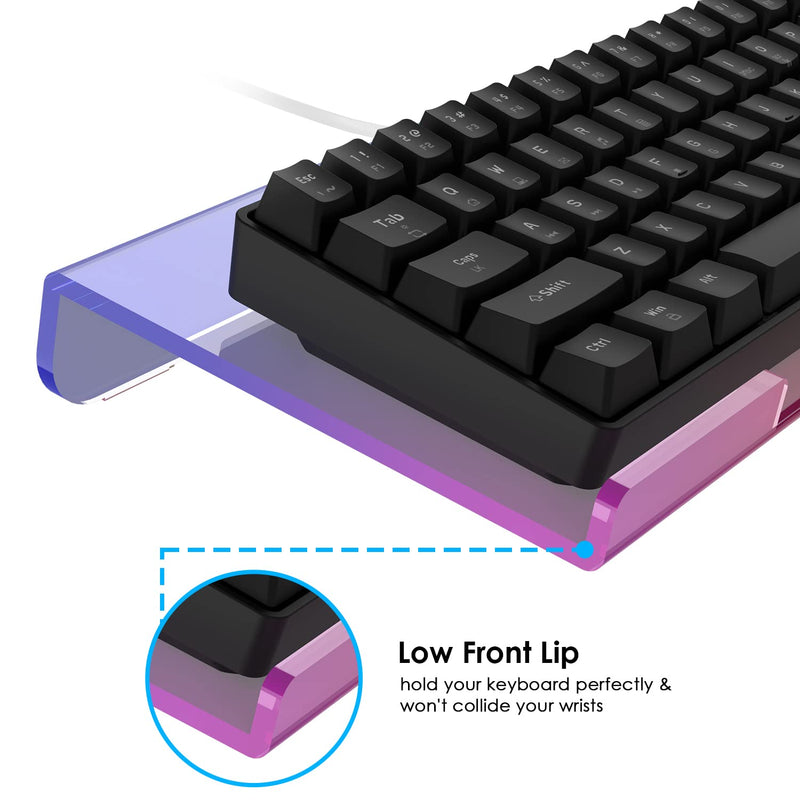 Clear 366 Kinds RGB Acrylic Tilted Computer Keyboard Holder,PC Keyboard Stand Tray Holder for Easy Ergonomic Typing and Working at Home and Office Upgraded Version RGB Chocolate stand