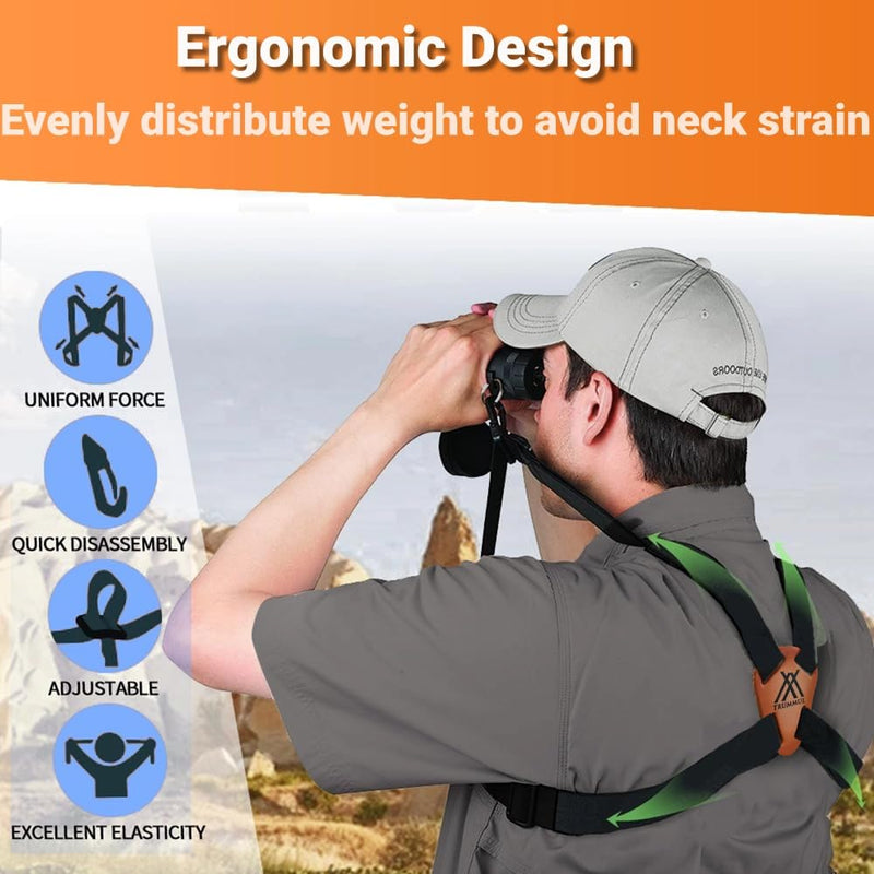 [AUSTRALIA] - Binocular Harness Strap Best Chest Harness Strap for Hunters Photographers and Golfers (Black) 