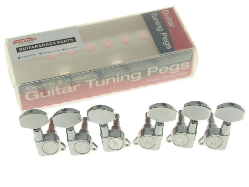 Wilkinson 3x3 Chrome E-Z Post Guitar Tuners E-Z-LOK Guitar Tuning Keys Machine Heads for Acoustic Guitars