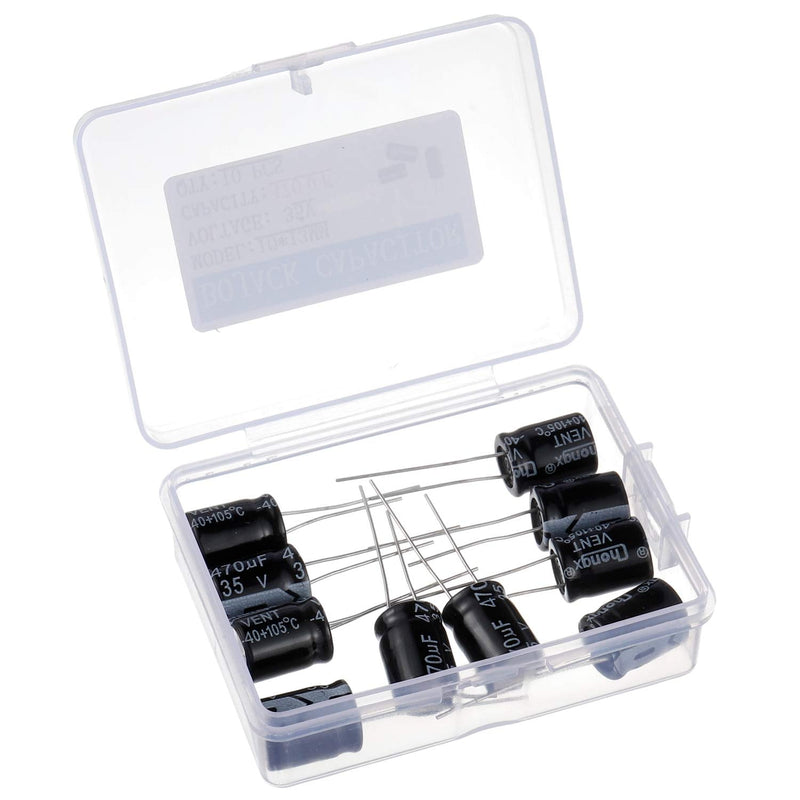 BOJACK 10X13mm 470uF 35V 470MFD 35Voltage ±20% Aluminum Electrolytic Capacitors (Pack of 10)