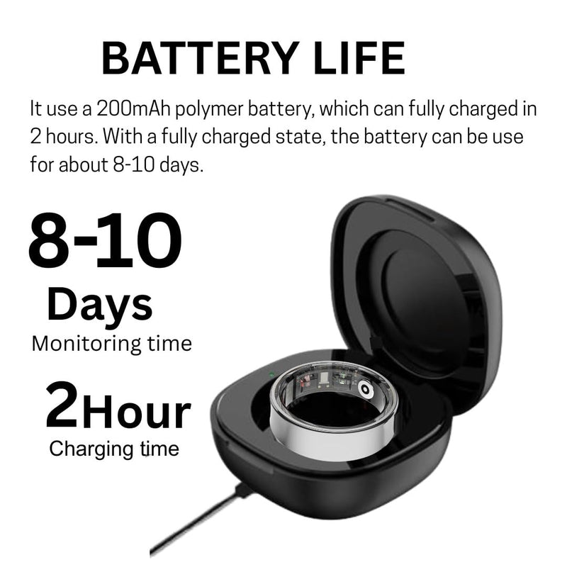 Smart Ring for Women & Men - Heart Rate, Blood Oxygen, Sleep Tracker | Waterproof IP68 | 12-Day Battery | Heart Rate, Steps, Calories Monitor | Comfort Fit Wearable Tech Accessory Ring Gold 11