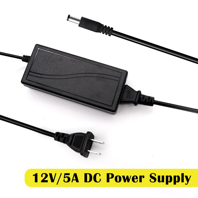 12V 5A 100V-240V AC to DC Power Adapter 5.1x2.1mm 8-Way Power Splitter Cable for CCTV/Camer/DVR H-M-025 12V 5A Power Adapter