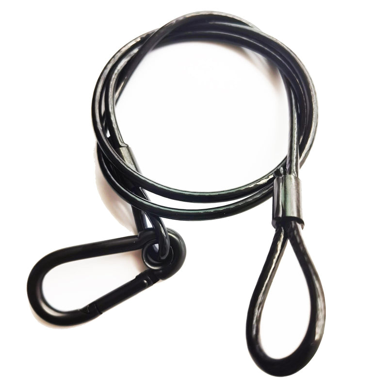 4Pack Black Chain Hanging Safety Cables with Hook Truss Clamps for Lights, Stainless Steel Lanyard Stage Lights Safety Chains, Security Cable with Loops（Diameter 4mm/0.16'',Length 85cm/34'',Load 60lb