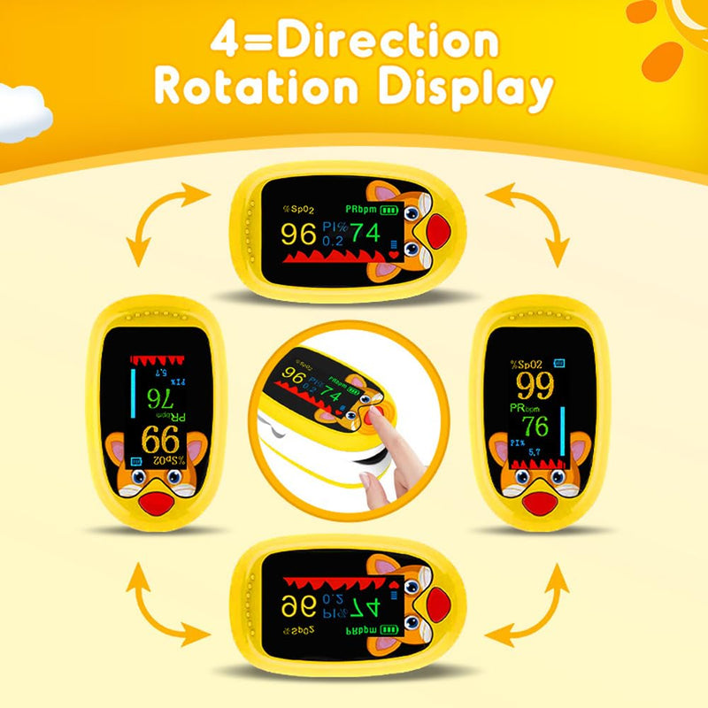 [AUSTRALIA] - Pulse Oximeter Finger Oximeter for Children with TFT Display - Portable Finger Clip SpO2 Monitor for Measuring Blood Oxygen & Heart Rate | Fast Results in 3-5 Seconds (Blue) blue 
