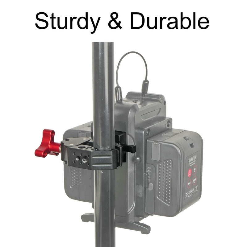 [AUSTRALIA] - Came-TV V-Mount Battery Clamp Large Open Angle and Solid Structure Adapter with 1/4 and 3/8 inches Screw Holes Mounting to Light Stand or Tripod 