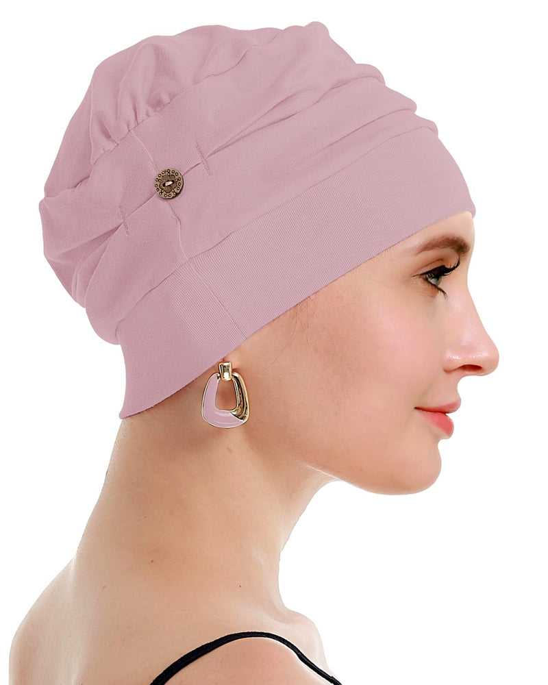 osvyo Cotton Chemo Headwear for Women with Cancer and Hair Loss, Cotton Hat, Lightweight Headwear, Sealed Packaging HELL-APRICOT-BLUSH