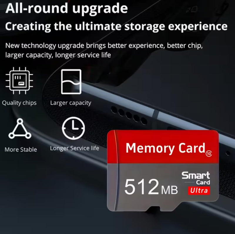 1Pc 8G Micro TF Flash Storage Card Red Gray Portable Memory Card | Class 10 High Speed TransFlash Card For Camera Phone Car Audio Surveillance Recorder 8GB