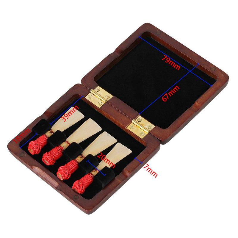 BQLZR Bassoon Reed Storage Case with Soft Velvet Wood Bassoon Reed Case Holds 4 Reeds Holder Box Bassoon Musical Instrument Storage Box