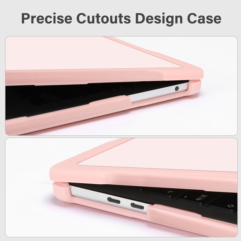 MOSISO Compatible with MacBook Pro 13 inch Case M2 2024-2016 A2338 M1 A2251 A2289 A2159 A1989 A1708 A1706, Soft TPU Bumper Anti-Cracking&Anti-Fingerprint Plastic Hard Shell&Keyboard Cover, Pink