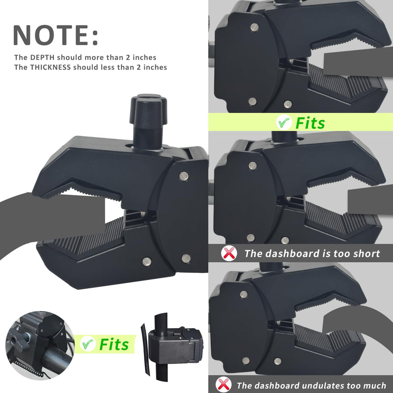 [AUSTRALIA] - HYS Radio & Speaker Mic Clamp Mount Holder - Quick Release for Uniden BC906W Wireless CB Microphone and Speaker, Marine Radio, Walkie Talkie, Police Scanner w/ Belt Clip & Knob Holder Base HYSZ10AL 