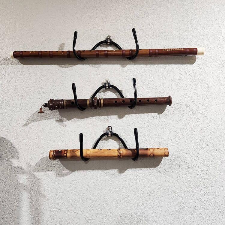 3 Pack Flute Wall Mount Hanger, Flute Wall Hanger Holder Flute Shelf Flute Display Rack - Keeps your instrument within easy reach to play more often;Keeps instrument away from curious pets