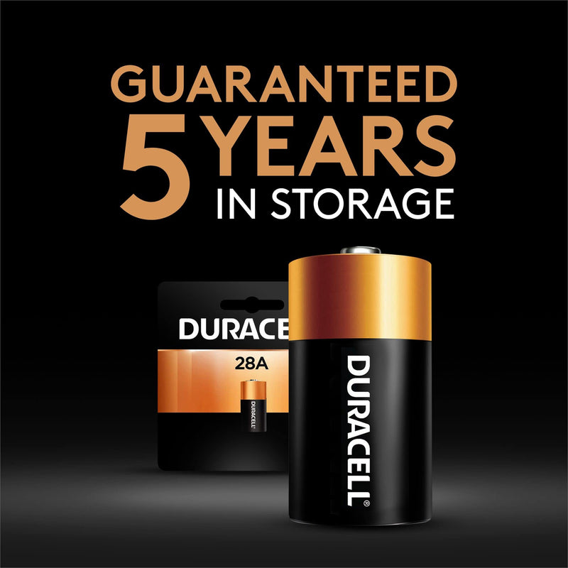 Duracell 28A 6V Alkaline Battery, 1 Count Pack, 28A 6 Volt Alkaline Battery, Long-Lasting for Cameras, Medical Devices, Garage Door Openers, and More 1 Count (Pack of 1)