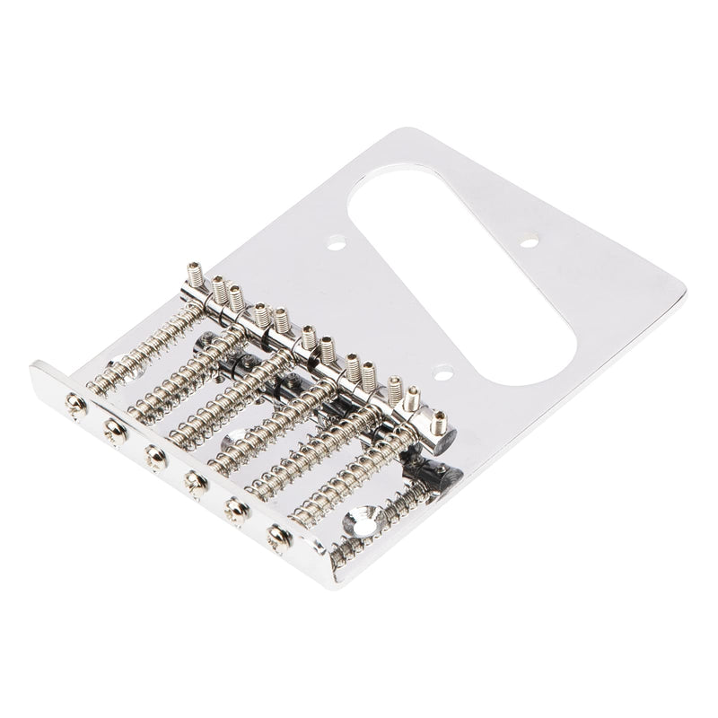 [AUSTRALIA] - 1Pcs Yootones Guitar 6 Saddle Bridge Top Loader Bridge Compatible with Fender Tele Telecaster Electric Guitar Replacement Parts (Silver) 