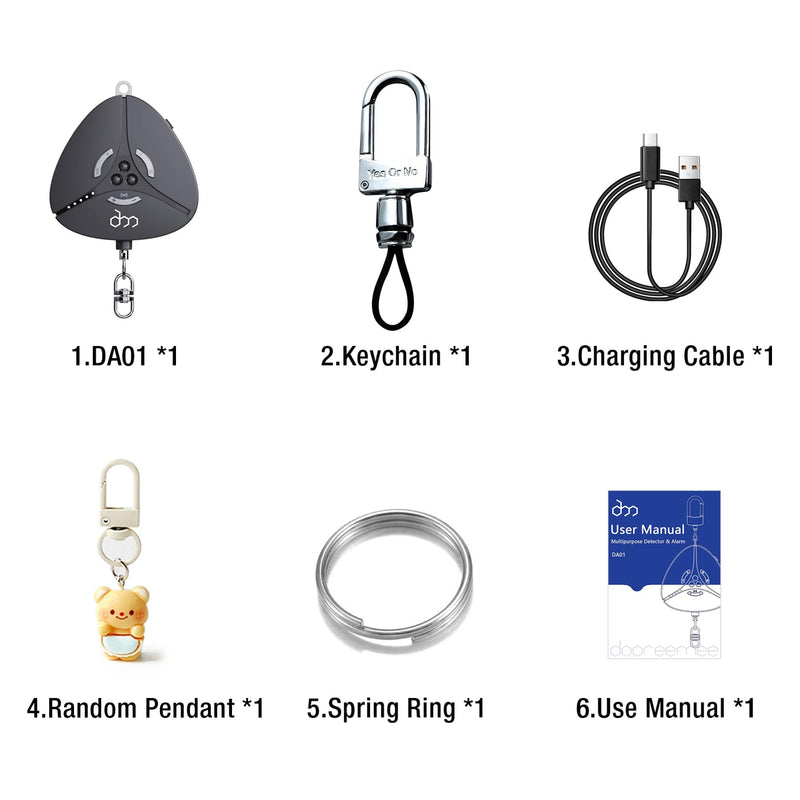 [AUSTRALIA] - GPS Tracker Detector & Signal Detector – Portable Hidden Camera Detector and Tracker Detector with Alarm & Flashlight, Travel Security Keychain for Women Black 