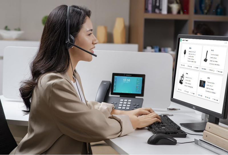 [AUSTRALIA] - Yealink YHS34 Lite Dual Telephone Headset with RJ9 Jack Phone Headset with Microphone Noise Canceling, Compatible Poly Snom Desk Landline Phones (2.1m Cable) YHS34 Dual - RJ9 Headset Sponge Earpad 