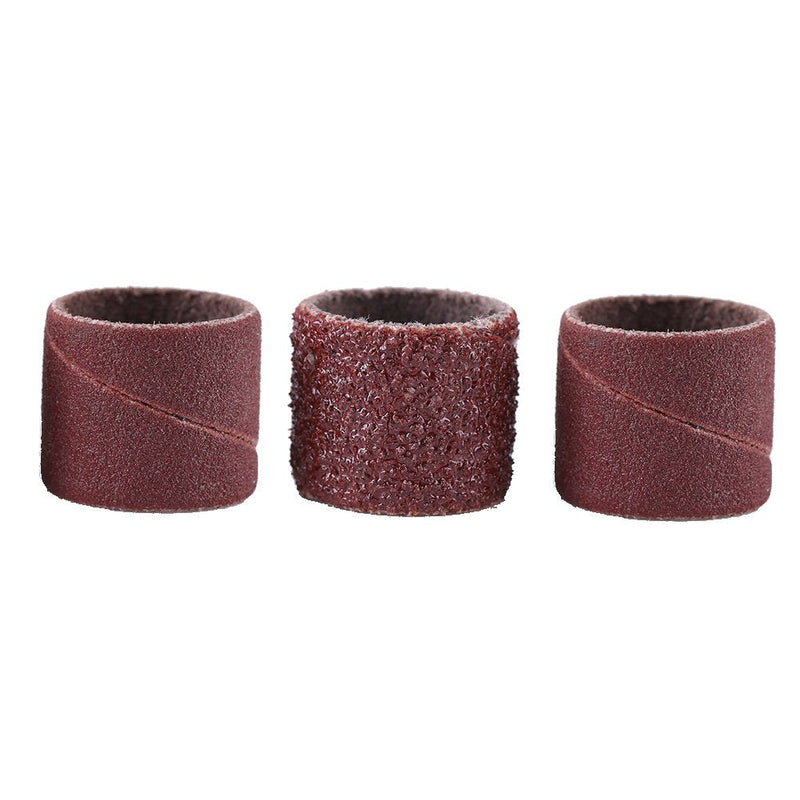 Akozon Sanding Cylinders, Pack of 100 Drum Grinding + 1 Piece Connecting Rod Mandrel for Rotary Drll Sandpaper Bands Spindle Sleeves Woodworking Polishing Kit 80/320/600 Grit (80#) 80#