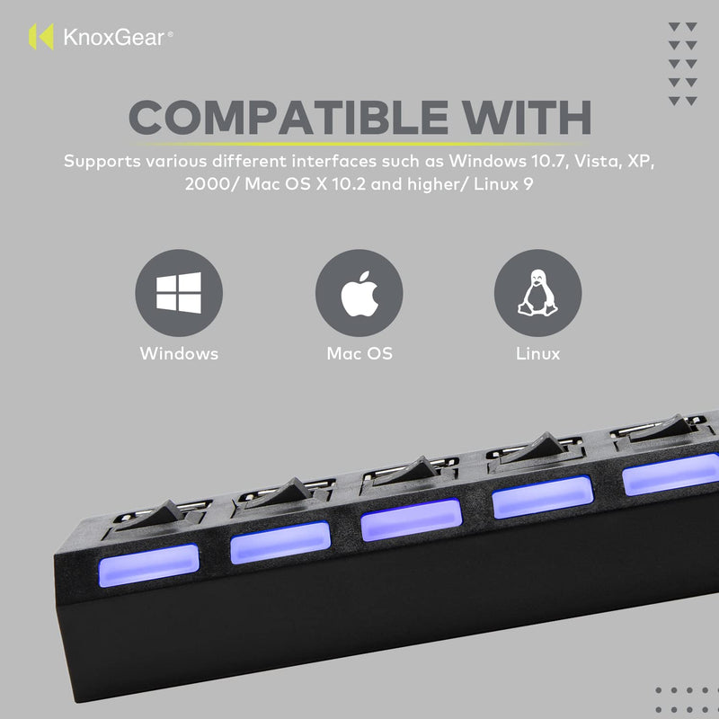 Knox Gear Universal 7-Port 2.0 USB Hub