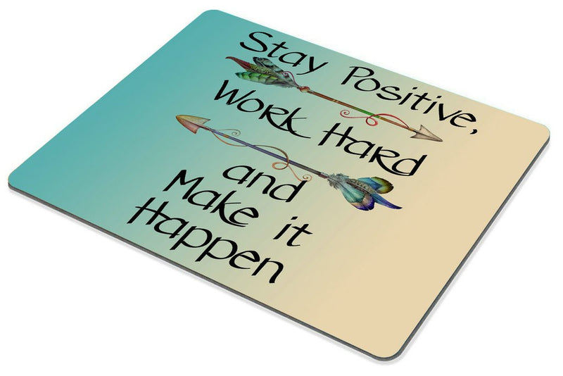 Smooffly Gaming Mouse Pad Custom,Stay Positive Work Hard and Make It Happen Motivational Sign Inspirational Quote Mouse Pad Motivational Quotes for Work SM-12