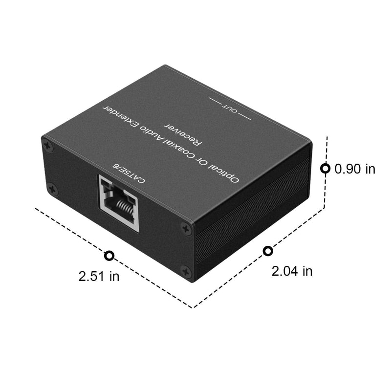 [AUSTRALIA] - Digital Audio Extender Digital Optical/Coaxial Digital Audio Extender/Converter Over Single Cat5e/6 Cable (PoC) up to 500’ Standard Supported LPCM, DB Digital 5.1, DTS, and Doby True HD 