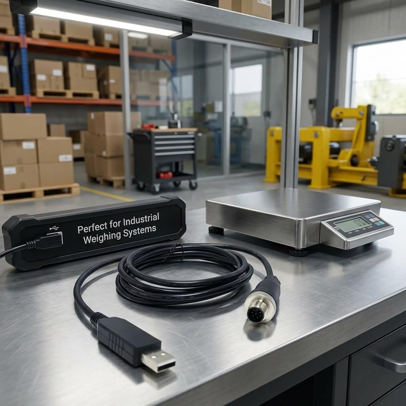 USB to M12 8 Pin Cable FT232RL RS232 Serial Cable for Mettler Toledo ICS Scales, 6ft Industrial Shielded Data Cable for Weighing Data Transfer