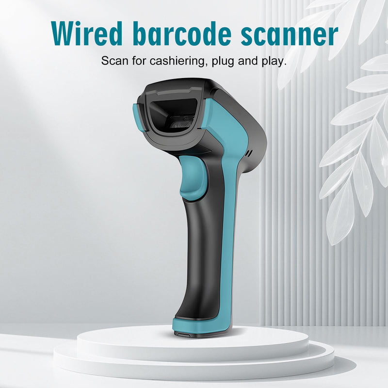 Upgraded Industrial Barcode Scanner2D/1D Dua Reading,Screen/PaperBarcode Compatible, USB Wired Plugand Play, Works with Computer, POSMac, Universal for Warehouse,Logistics, Supermarket, Library