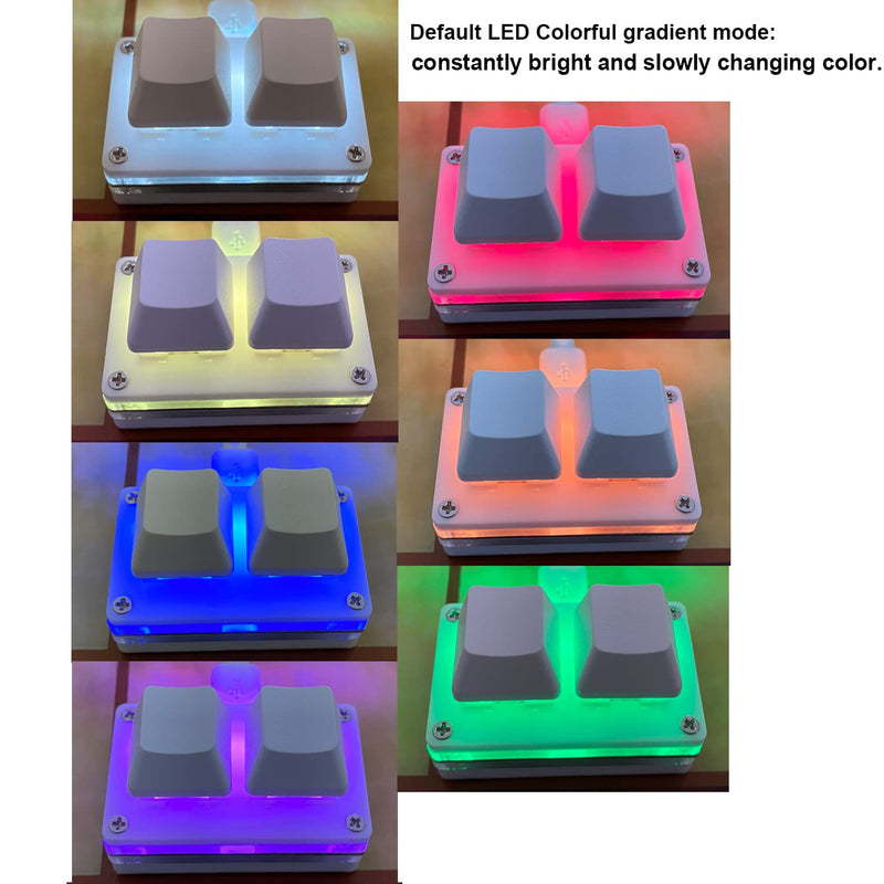 Mini USB-Micro Interface 2-Key Keypad One-Handed Mechanical Gaming Keyboard for Windows Mac OSU HID Programming Macro Keys Blue Switches RGB LED Backlit with 1.5M USB Cable