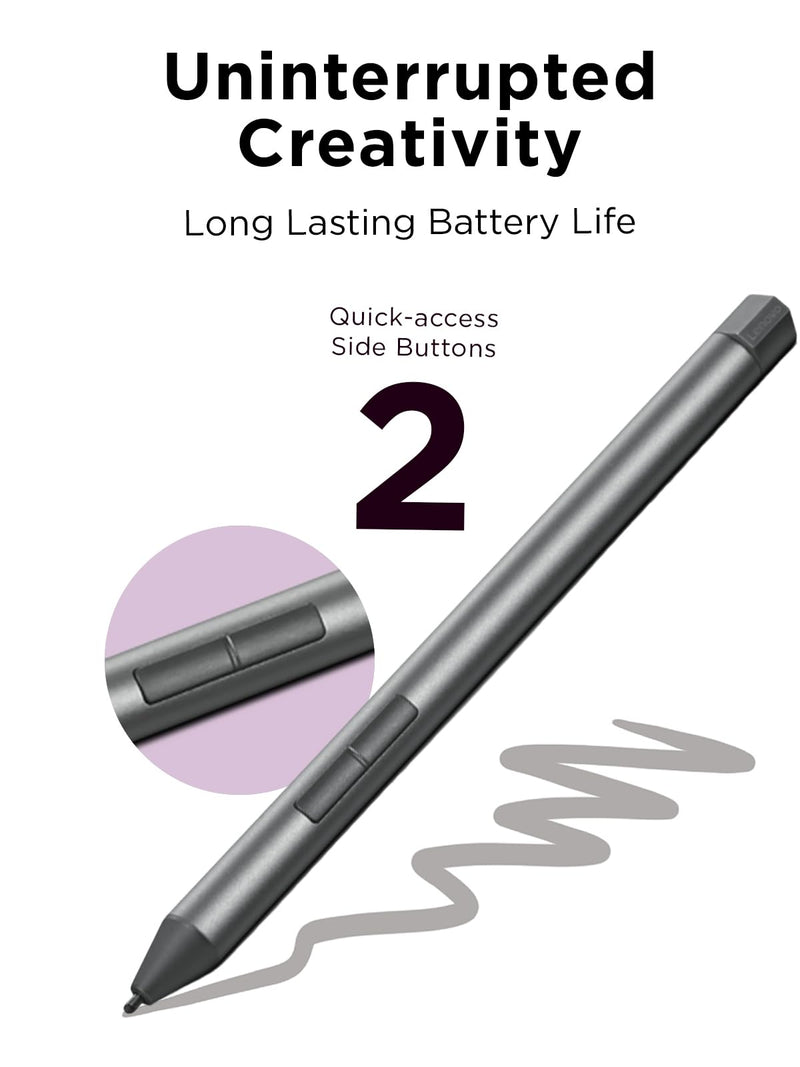 Lenovo Digital Pen 2 for IdeaPad & Yoga Laptops - Ultra-Tactile Elastomer Tip with 4,096 Pressure Levels & Extended Battery Life + 16" Yoga Laptop Sleeve Case with Accessory Pocket