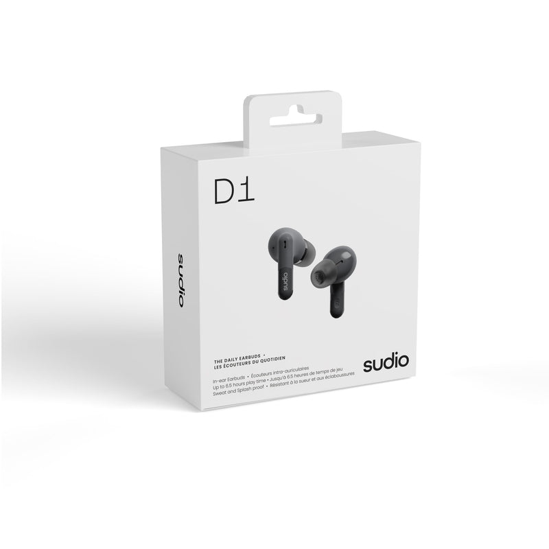 Sudio D1 True Wireless Earbuds - Bluetooth 5.4, ENC Noise Isolation, Touch Controls, 6.5H Playtime, USB-C Fast Charging, Voice Assistant Compatible for iOS & Android. Black