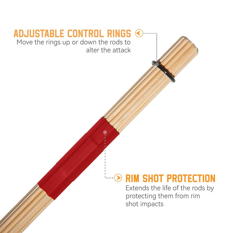 Jazz Drum Sticks Drumsticks Bamboo Punk Drum Sticks for Jazz Folk Music (red) 1