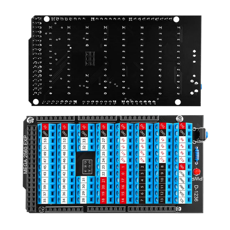 [AUSTRALIA] - GeeekPi Mega 2560 R3 Terminal Block Breakout Board Hat with Reset Button and LED Indicator, GPIO Expansion Board Breakout Module for Arduino Mega 2560 R3 