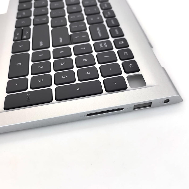 Non-Backlit Keyboard Palmrest for Dell Inspiron 15 3510 3511 3515 | Fits 3515(without USB-C),Upper Case Top Cover Replacement,Non-Backlit Keyboard,Silver,P/N 0HM1XV/HM1XV