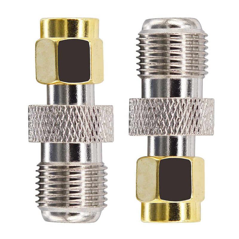Boobrie SMA to F Coaxial Adapter SMA Male to F Female Coaxial Cable Plug Adapter for LAN/LMR Radio Antenna Devices/RF Coaxial Cable/WiFi Radios External Antenna Pack of 2