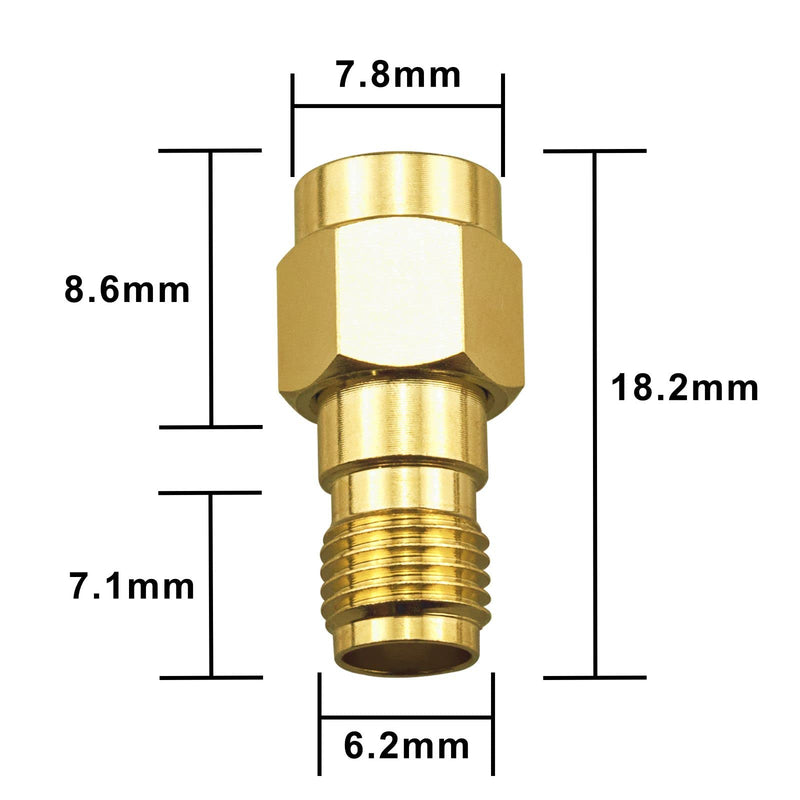 Boobrie High SMA Female to RP SMA Male DC-18GHz Gold Plated Adapter RP-SMA Male to SMA Female SMA Male to RP-SMA Connector for FPV Drone Signal Booster Wireless LAN Device Pack of 2