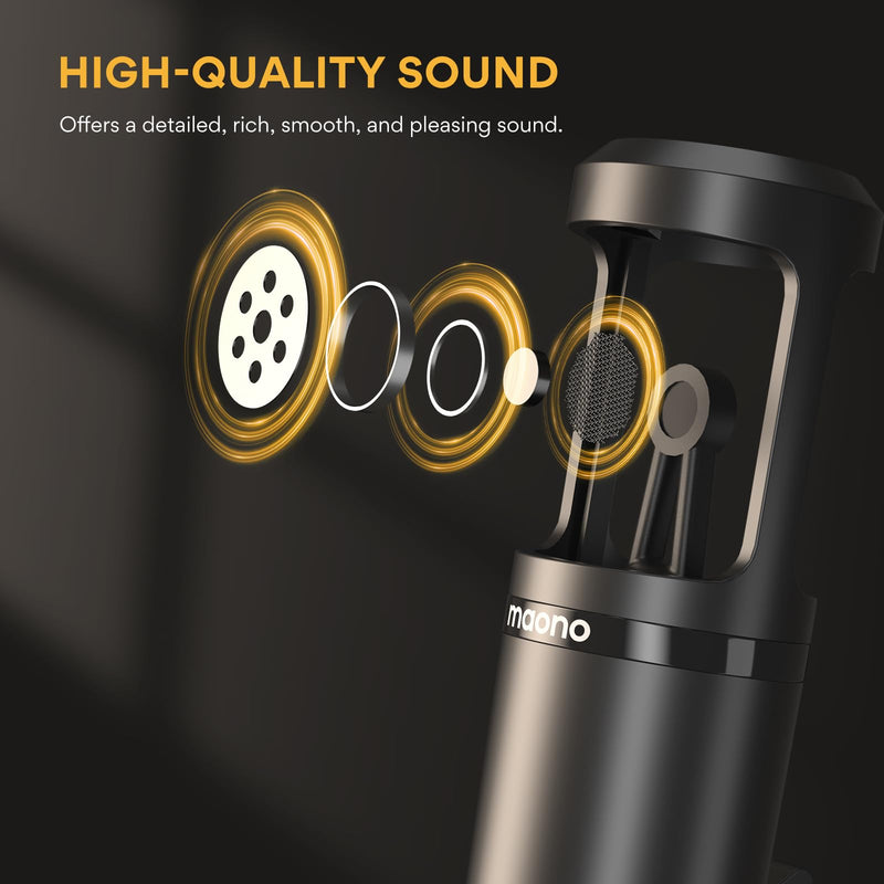 MAONO Condenser Microphone, Cardioid Studio Condenser Recording Mic with 3.5mm XLR for podcasting, Streaming, Singing, Vocal, Home-Studio