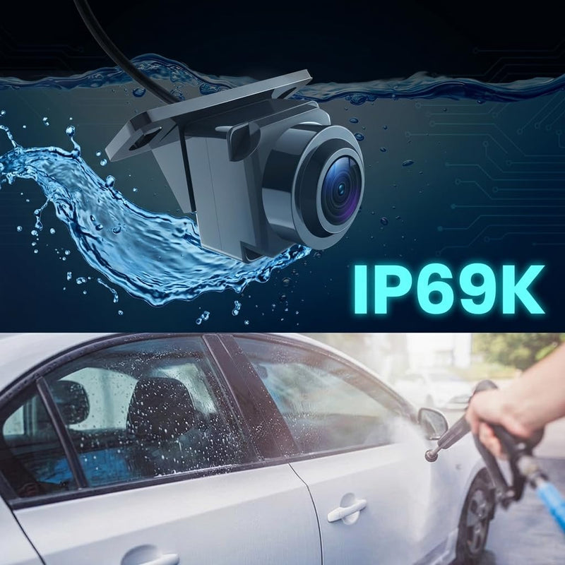 Front Blind Spot Camera for Ford F150 Escape Edge Explorer Focus | 1080P CVBS 145° Wide View Vehicle Front Bumper Cam with Radar Detection Gear Shift/High Beam Activated Parking Assistance