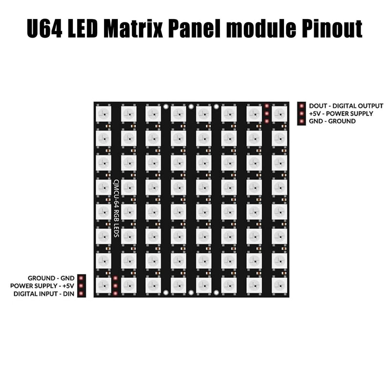 [AUSTRALIA] - GERUI Pack of 3 U 64 LED Matrix Panel CJMCU-8x8 Module WS2812 5050 RGB in Full Colour Driver Colour Light Development Board Compatible for Arduino and Raspberry 