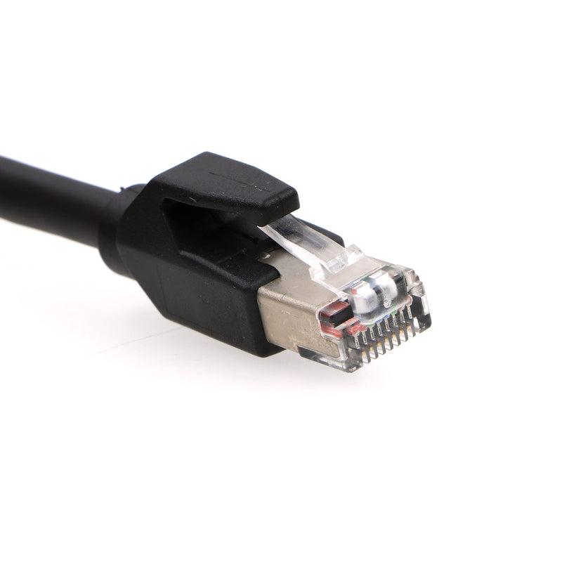 M12-RJ45-XCode-Ethernet-Shielded-Industrial-Waterproof-Cable for Cognex Industrial Camera M12 8Pin X-Code Male to RJ45 Cat6a Flexible 9.8Ft|3M 3M