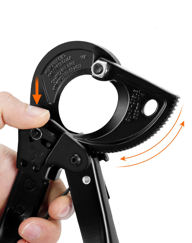 QWORK® Cable Cutter HS325A Heavy Duty Ratchet Cable Cutter for Aluminum Copper Cable up to 240mm²