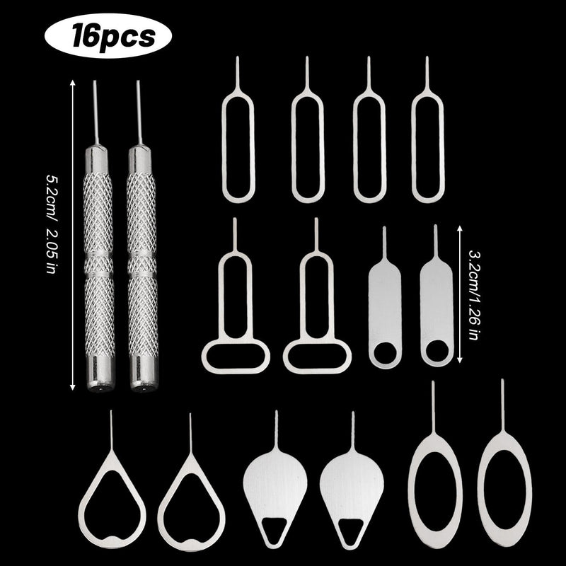 16Pcs Anti-Lost Eject SIM Cards Tray Open Pin Needle Key Tool Ejetor for iPhone IPad Mobile Smartphone Remover Accessories