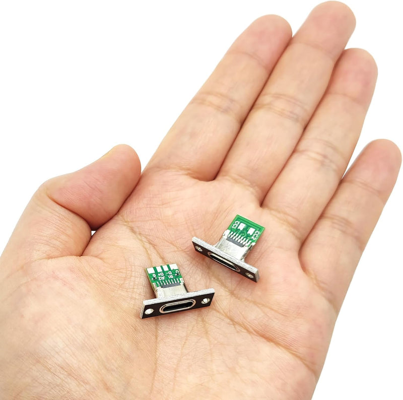[AUSTRALIA] - VISSQH Pack of 10 USB 3.1 Type C Male Board, 5A USB Type C Breakout Board, USB-C Soldering Adapter, USB 3.1 Type C Female Plug, DIY Plug for Panel Mounting 