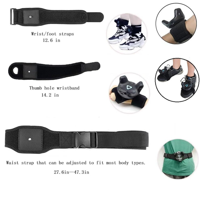 HTC Vive Full Body Tracker Strap, Tracker Fixed Strap, Waist Belt, Hand and Foot Strap, 1 for Virtual Reality, 2 Hand Bowl Straps,2 Palm Strap